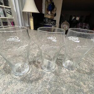 Vintage Clear Coca Cola 16 oz. Drinking Glasses